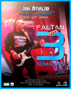 Faltan tres semanas para el gran show de Don Osvaldo en Paraguay Pato Fontanet y su banda llegan con una noche de puro rock y emoción