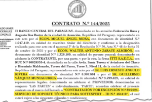 BCP adjudica otra licitación por más de G. 1.035 millones a ITTI SAECA, firma ligada a Peña