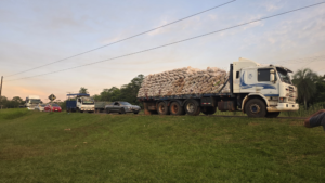 Mandioqueros interfieren en procedimiento de DNIT en Guayaybí y recuperan un camión cargado