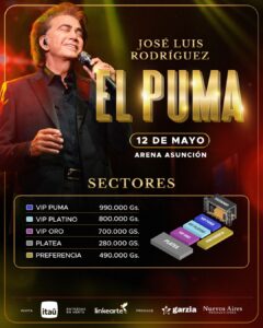 El Puma Rodríguez vuelve a Paraguay: hoy y mañana, preventa exclusiva con beneficios especiales