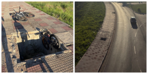 Peligro en la Costanera: niño cae en un pozo abierto y la Comuna culpa al robo de tapas