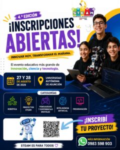 Olimpiada Internacional STEAM Paraguay 2026 llega con Robótica, Inteligencia Artificial y creación de Videojuegos